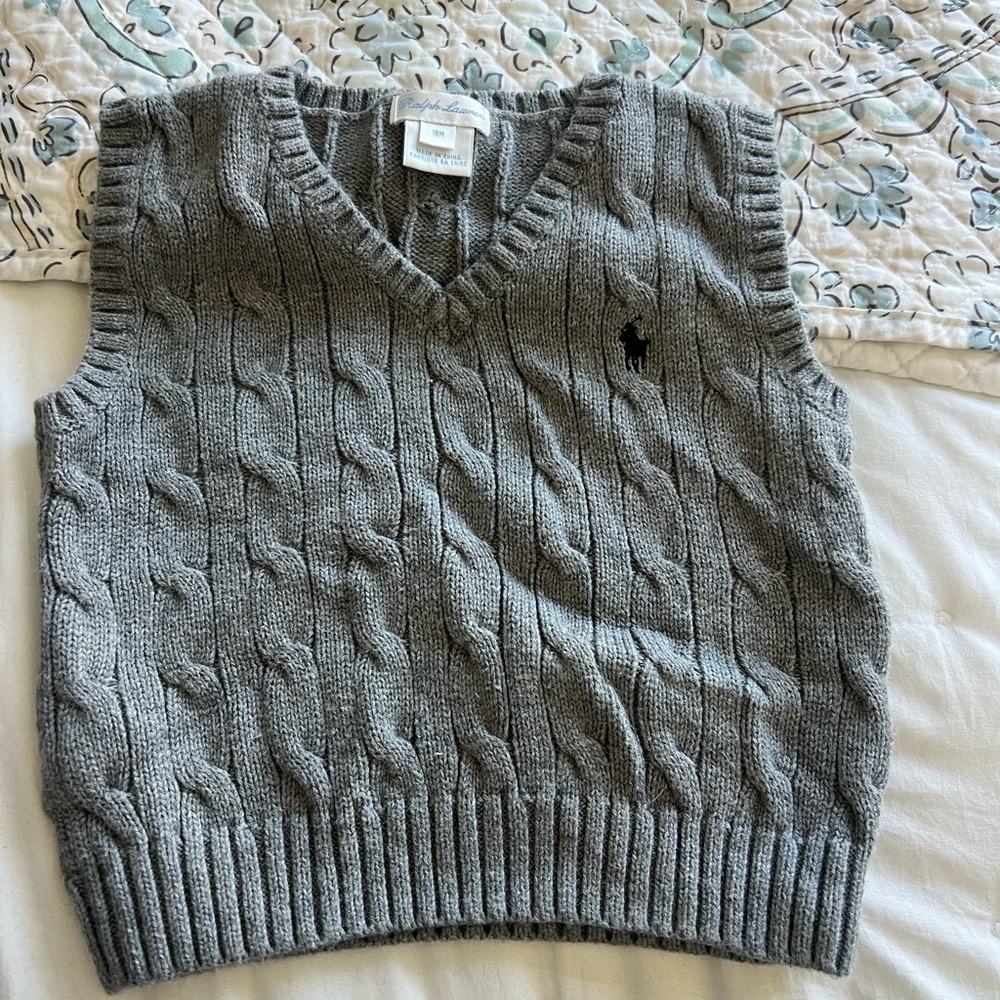 Ralph Lauren Toddler Gray Knit Sweater